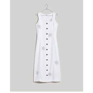 Summery Madewell white sundress with embroidery size 6
